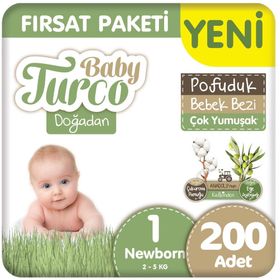 Baby Turco Doğadan Pofuduk No:1 Yenidoğan Bebek Bezi