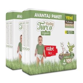 Baby Turco Doğadan Pofuduk No:4 Maxi 200 Adet Külot Bebek Bezi