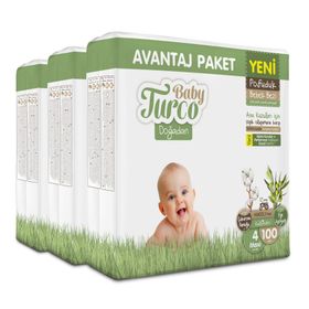 Baby Turco Doğadan Pofuduk No:4 Maxi 300 Adet Bebek Bezi