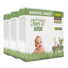 Baby Turco Doğadan Pofuduk No:4 Maxi 300 Adet Bebek Bezi