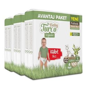 Baby Turco Doğadan Pofuduk No:4 Maxi 300 Adet Külot Bebek Bezi