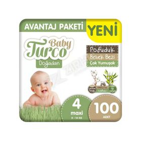 Baby Turco Doğadan Pofuduk No:4 Maxi 400 Adet Bebek Bezi
