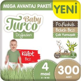 Baby Turco Doğadan Pofuduk No:4 Maxi Külot Bebek Bezi
