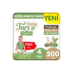 Baby Turco Doğadan Pofuduk No:4 Maxi Külot Bebek Bezi