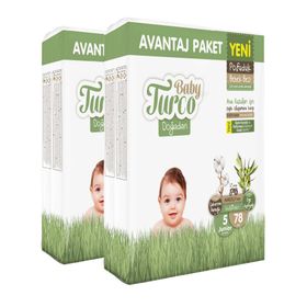 Baby Turco Doğadan Pofuduk No:5 Junior 156 Adet Bebek Bezi