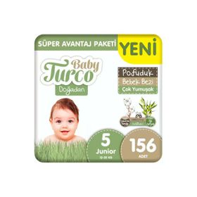 Baby Turco Doğadan Pofuduk No:5 Junior 156 Adet Bebek Bezi