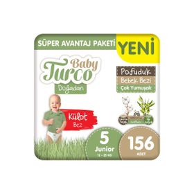 Baby Turco Doğadan Pofuduk No:5 Junior 156 Adet Külot Bebek Bezi