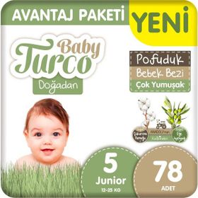 Baby Turco Doğadan Pofuduk No:5 Junior 78 Adet Bebek Bezi