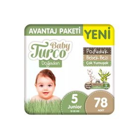 Baby Turco Doğadan Pofuduk No:5 Junior 78 Adet Bebek Bezi