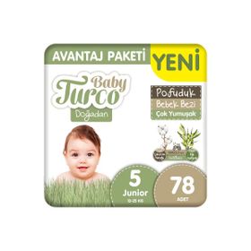 Baby Turco Doğadan Pofuduk No:5 Junior 78 Adet Bebek Bezi
