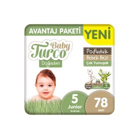 Baby Turco Doğadan Pofuduk No:5 Junior 78 Adet Bebek Bezi