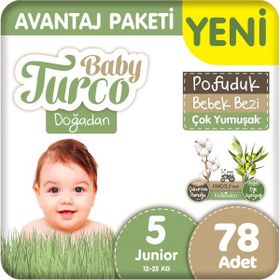 Baby Turco Doğadan Pofuduk No:5 Junior 78 Adet Bebek Bezi