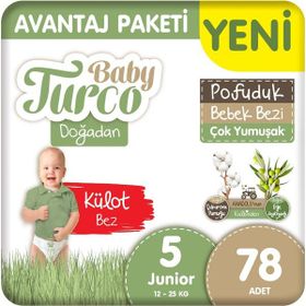 Baby Turco Doğadan Pofuduk No:5 Junior 78 Adet Külot Bebek Bezi