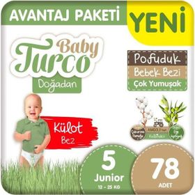 Baby Turco Doğadan Pofuduk No:5 Junior 78 Adet Külot Bebek Bezi