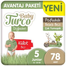 Baby Turco Doğadan Pofuduk No:5 Junior Külot Bebek Bezi