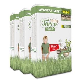 Baby Turco Doğadan Pofuduk No:6 XLarge 186 Adet Külot Bebek Bezi