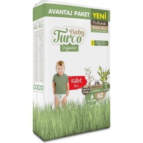 Baby Turco Doğadan Pofuduk No:6 XLarge 62 Adet Külot Bebek Bezi