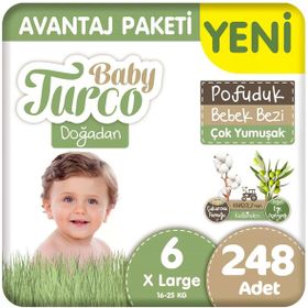 Baby Turco Doğadan Pofuduk No:6 Xlarge Bebek Bezi