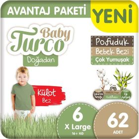 Baby Turco Doğadan Pofuduk No:6 XLarge Külot Bebek Bezi
