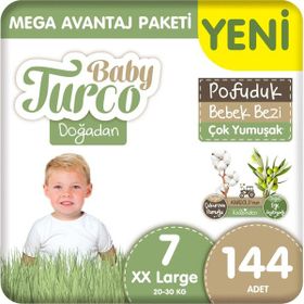Baby Turco Doğadan Pofuduk No:7 XXLarge 144 Adet Bebek Bezi