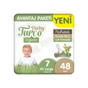 Baby Turco Doğadan Pofuduk No:7 XXLarge 192 Adet Bebek Bezi