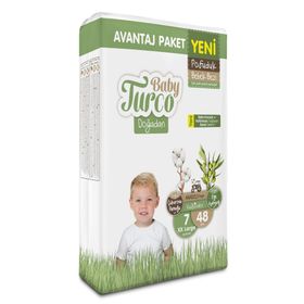 Baby Turco Doğadan Pofuduk No:7 XXLarge 48 Adet Bebek Bezi