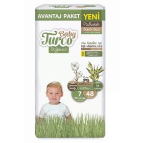 Baby Turco Doğadan Pofuduk No:7 XXLarge 48 Adet Bebek Bezi