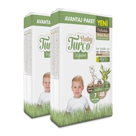 Baby Turco Doğadan Pofuduk No:7 XXLarge 96 Adet Bebek Bezi