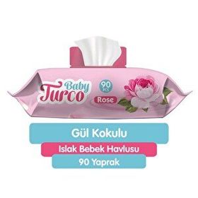 Baby Turco Gül Kapaklı 90 Adet Islak Havlu