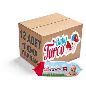 Baby Turco Kapaklı 12x100'lü Yaprak Çoklu Paket Islak Mendil