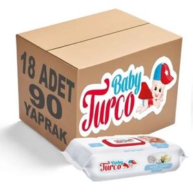 Baby Turco Kapaklı 18x90 Adet 1620 Yaprak Islak Havlu Mendil