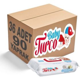 Baby Turco Kapaklı 36x90 Beyaz Sabun Kokulu Islak Havlu Mendil