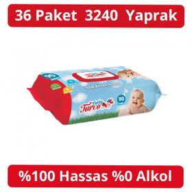 Baby Turco Kapaklı 36x90 Beyaz Sabun Kokulu Islak Havlu Mendil