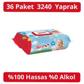 Baby Turco Kapaklı 36x90 Beyaz Sabun Kokulu Islak Havlu Mendil