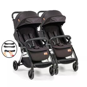 Baby2go Tulipa Cabin Otomatik Katlanan Siyah İkiz Bebek Arabası