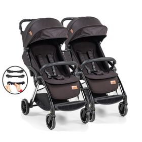 Baby2go Tulipa Cabin Otomatik Katlanan Siyah İkiz Bebek Arabası