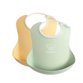 Babybjorn Powder Yellow Green 2'li Yumuşak Plastik Mama Önlüğü
