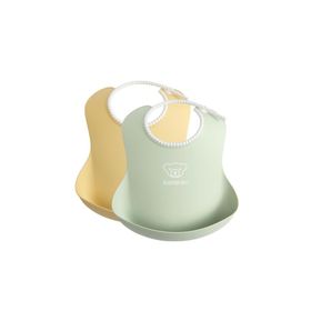Babybjorn Powder Yellow Green 2'li Yumuşak Plastik Mama Önlüğü