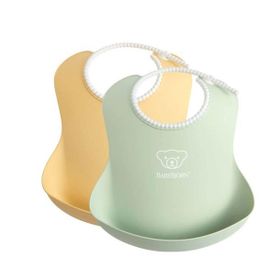 Babybjorn Powder Yellow Green 2'li Yumuşak Plastik Mama Önlüğü