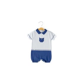 Babydola 11416 Erkek Bebek Kısa Kollu Triko Tulum