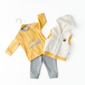 Babydola 12563 3'lü Sarı Yelekli Eşofman Takımı