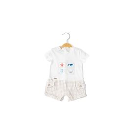 Babydola 12699 Erkek Bebek Kısa Kollu Penye Tulum