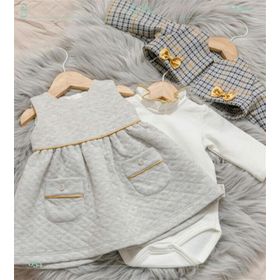 Babydola 13448 Gri Bolerolu Kız Çocuk Elbise
