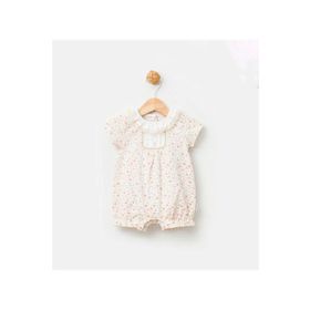 Babydola 13718 Kız Bebek Kısa Kollu Çiçekli Tulum