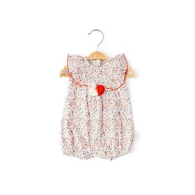 Babydola 13783 Kız Bebek Kısa Kollu Çiçekli Tulum