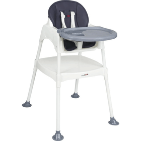 BabyDoor 3 in 1 Panna Çalışma Masalı Pedli Gri Mama Sandalyesi