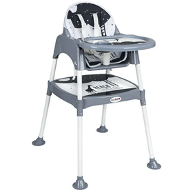 BabyDoor 3 in 1 Star Çalışma Masalı Pedli Gri Mama Sandalyesi