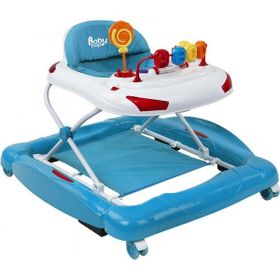 Babyhope 219 Tobby Salla Yürüteç Müzikli Oyuncaklı Lüks Örümcek Mavi Yürüteç