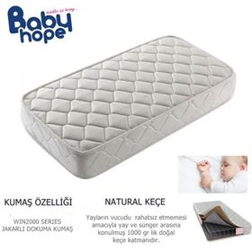 Babyhope Jakarlı Ortopedik Çift Taraflı 70x180 cm Çocuk Yatağı