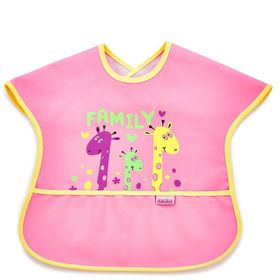 Babyjem 029 Pembe Poli Muşamba Büyük Mama Önlüğü